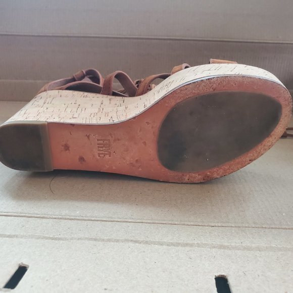 Frye suede lace up platform sandals, sz 7.5 - Picture 6 of 7